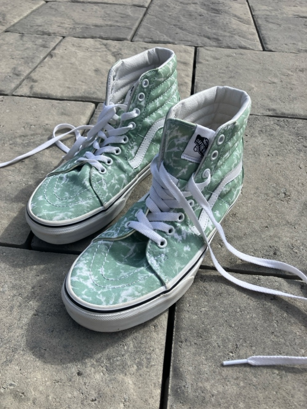 Vans SK8-HI High-Top Sneakers in Mint Green Tie-Dye women’s 8, men’s 6.5 - Picture 2 of 4